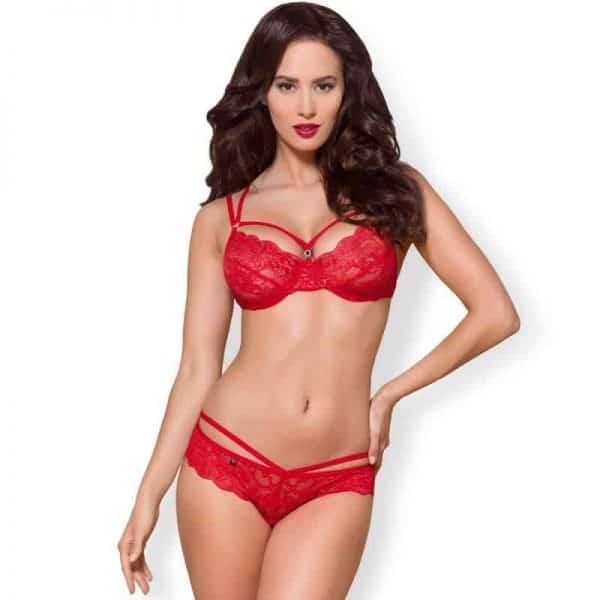 OBSESSIVE - 860-SET-1 TWO PIECES SET RED L/XL - OBSESSIVE  SETS